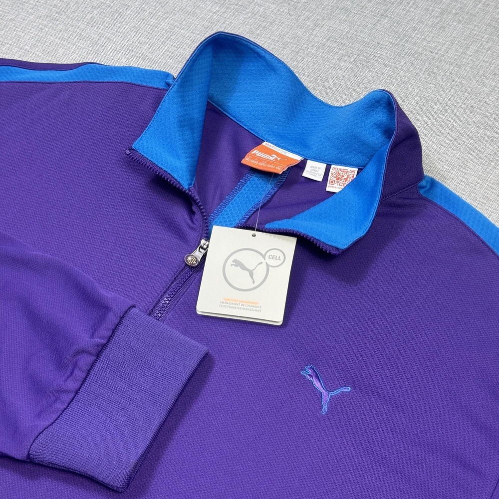 Puma Sportlifestyle 1/4 Zip Golf Pullover Mens 2XL Purple Long Sleeve Activewear
